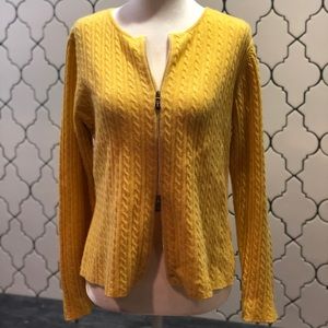 Cashmere zip up cardigan.